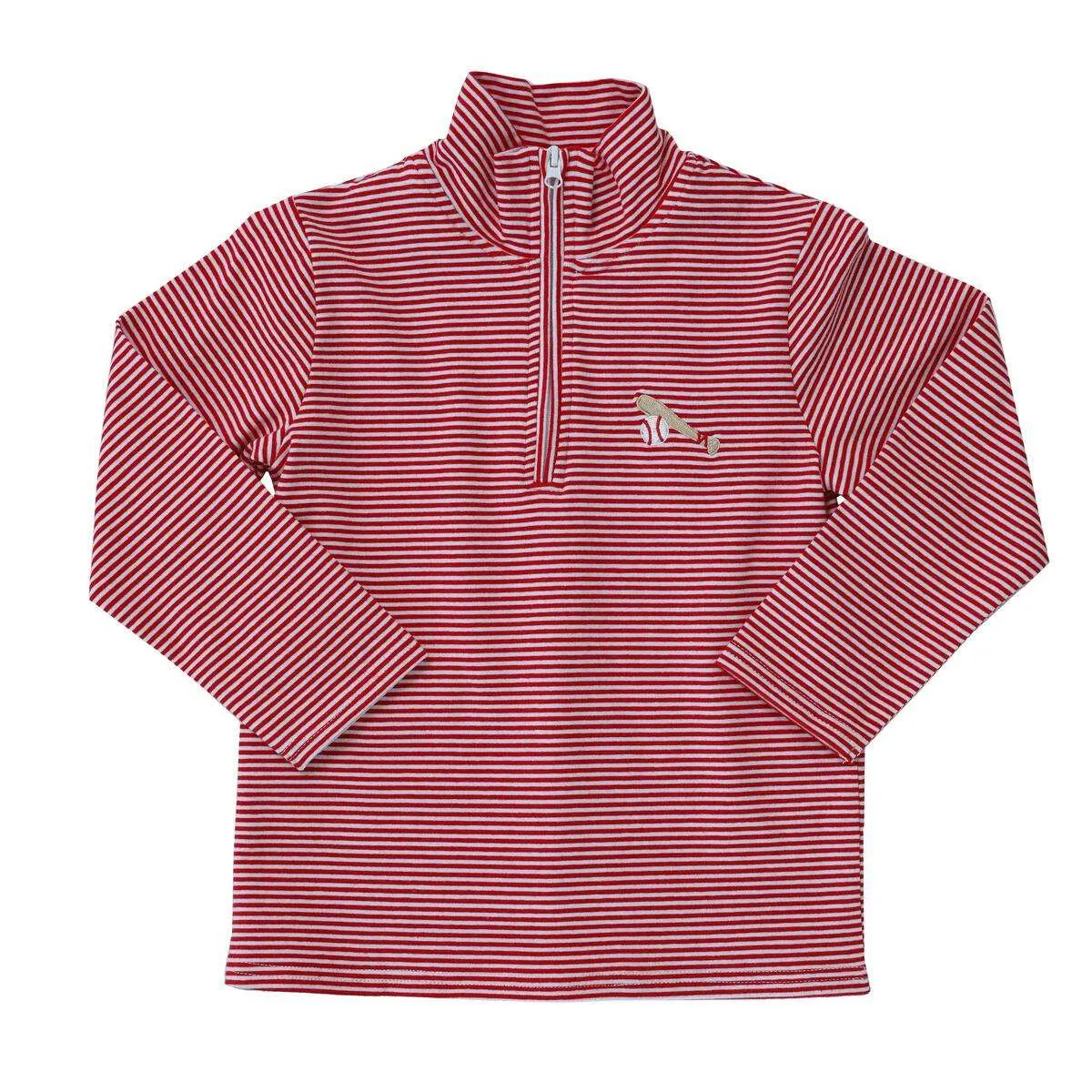 1/4 Zip Pullover - Red Baseball
