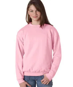 18000B Gildan Youth Heavy BlendCrew Neck Sweatshirt Light Pink