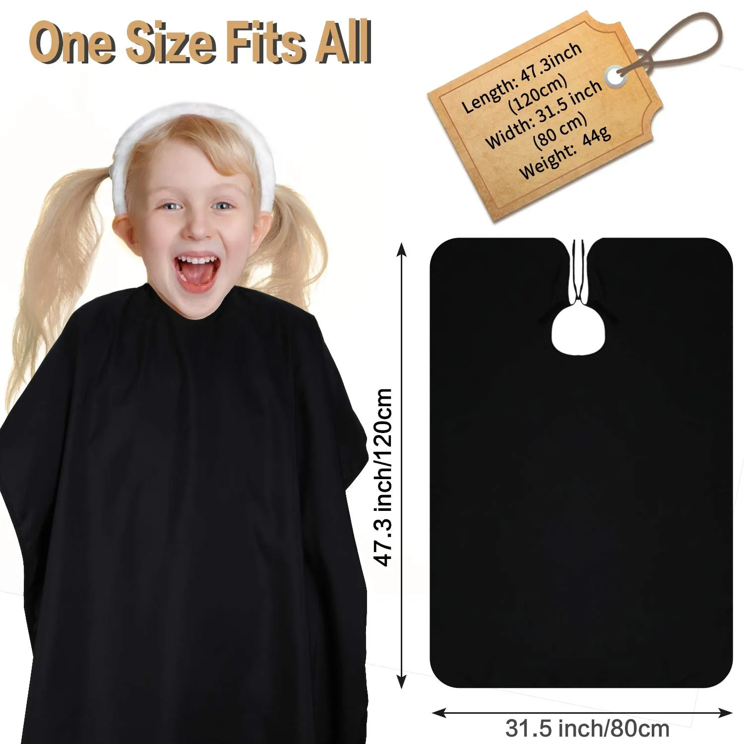 2 Pieces Kids Haircut Barber Cape Cover Hair Salon Cape Waterproof Hair Cutting Cape Styling Apron Shampoo Cape with Adjustable Snap Closure for Salon and Home, 47.3 x 31.5 Inch