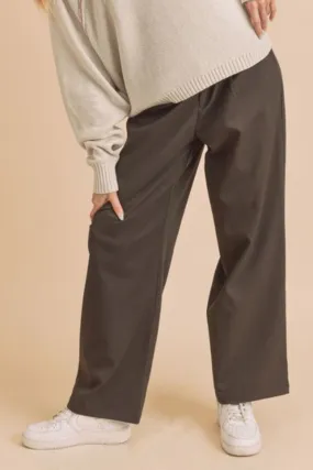 Aemi   Co High Waist Wide Leg Pants with Side Pockets