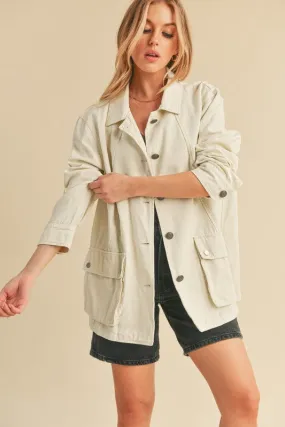 Aemi   Co Seam Detail Button Up Jacket with Pockets