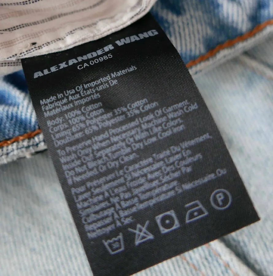Alexander Wang pale blue denim shirt under-layered skirt