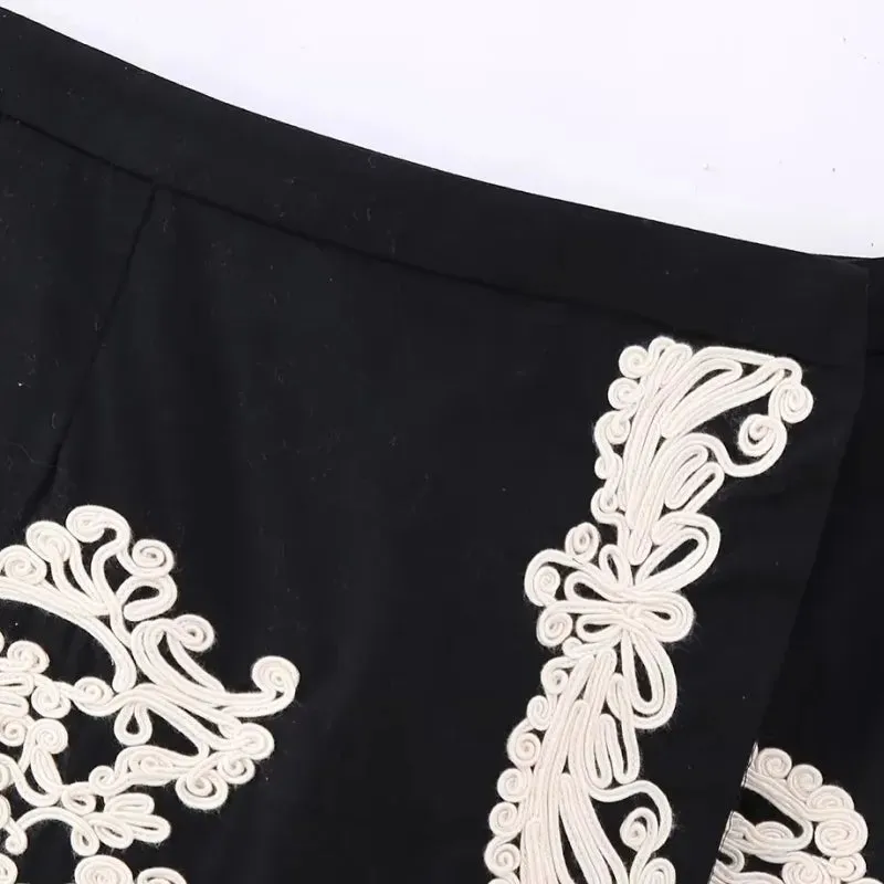 Alexia Embroidery Wrap Mini Skirt