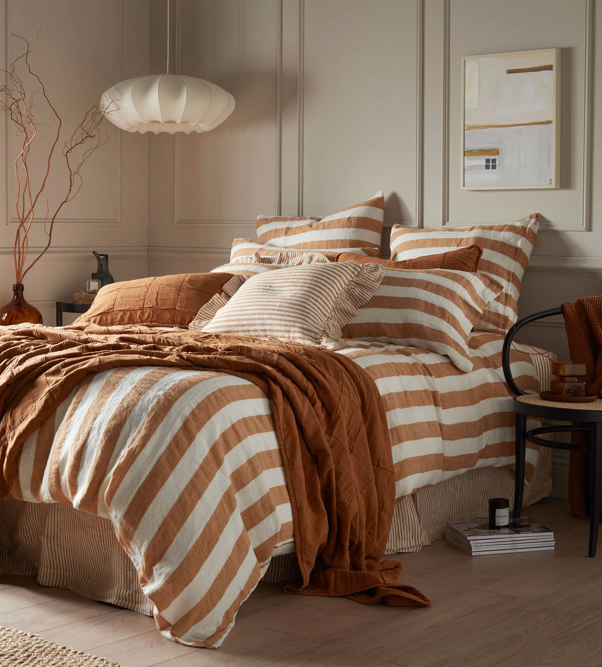 Amber Cora Stripe Linen Valance