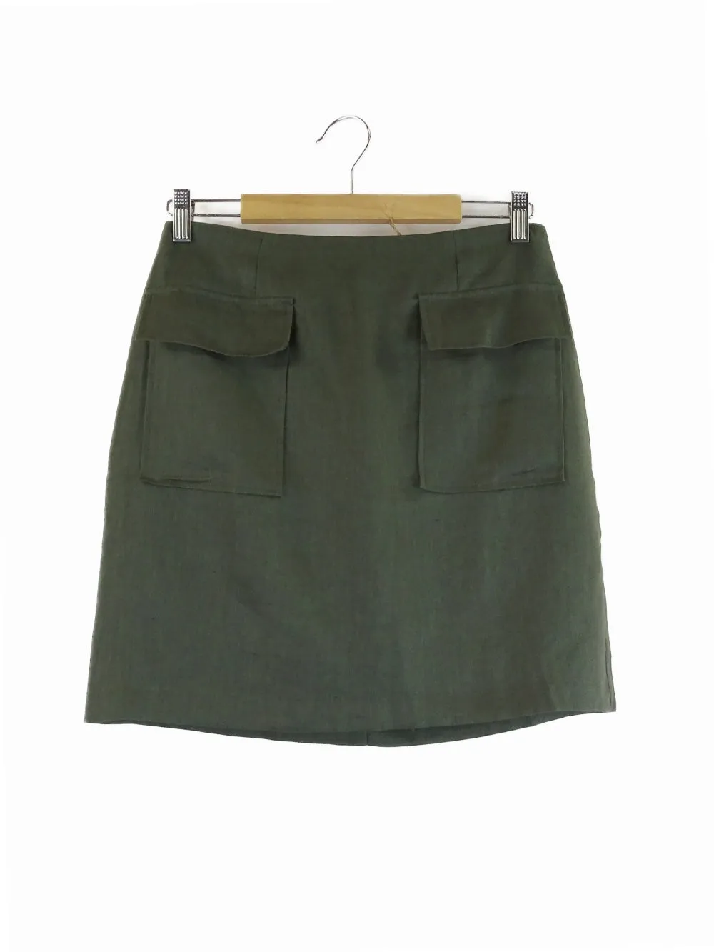 Amelius 'Stockton' Moss Linen Mini Skirt 14 | BNWT