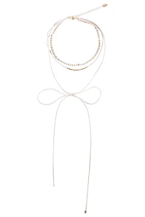 Andrianna 3 Layer Grey Choker Necklace