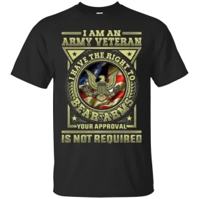 Army Veteran Have the Right To Bear Arms Men Front T Shirts