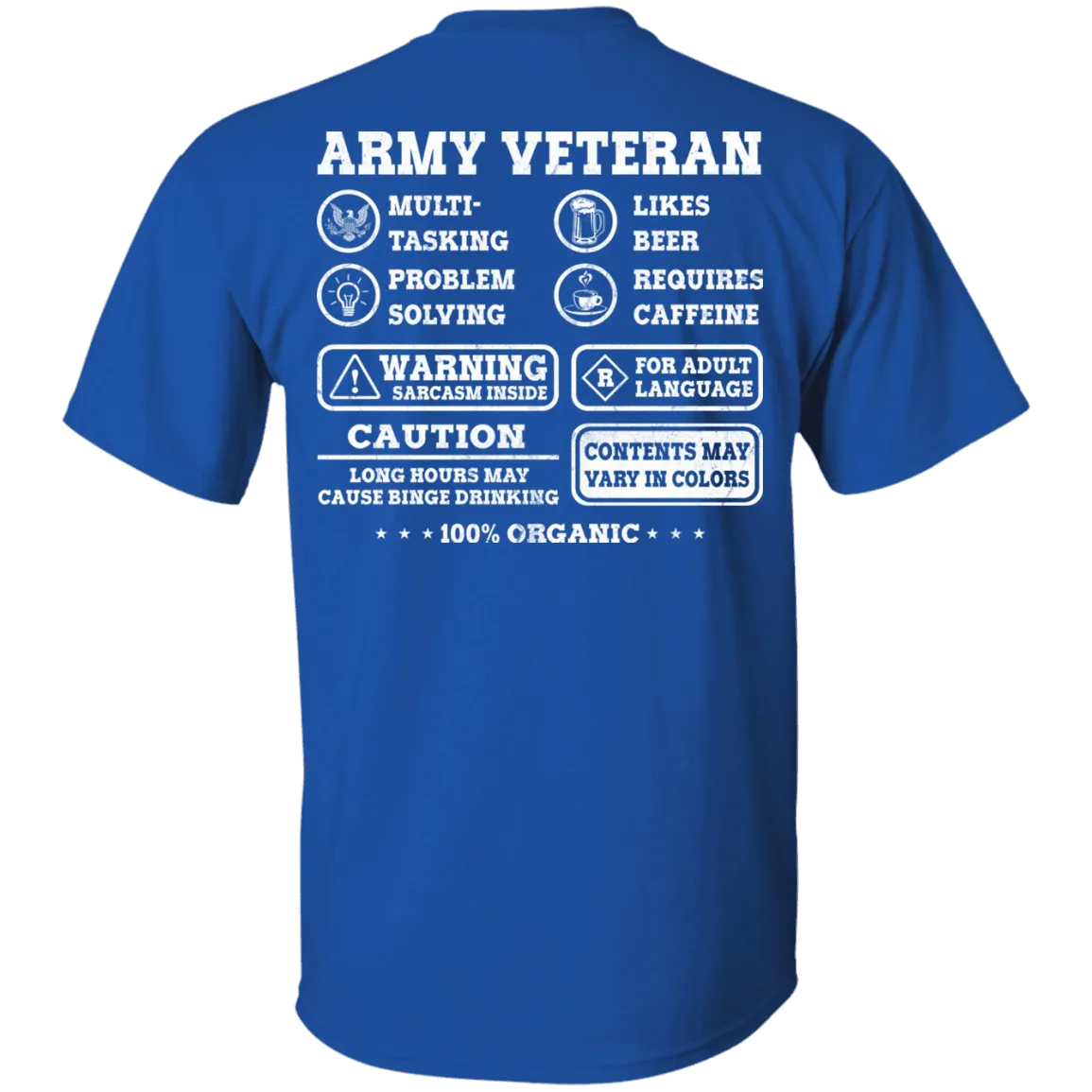 Army Veteran Multitasking Sarcasm Men Back T Shirts