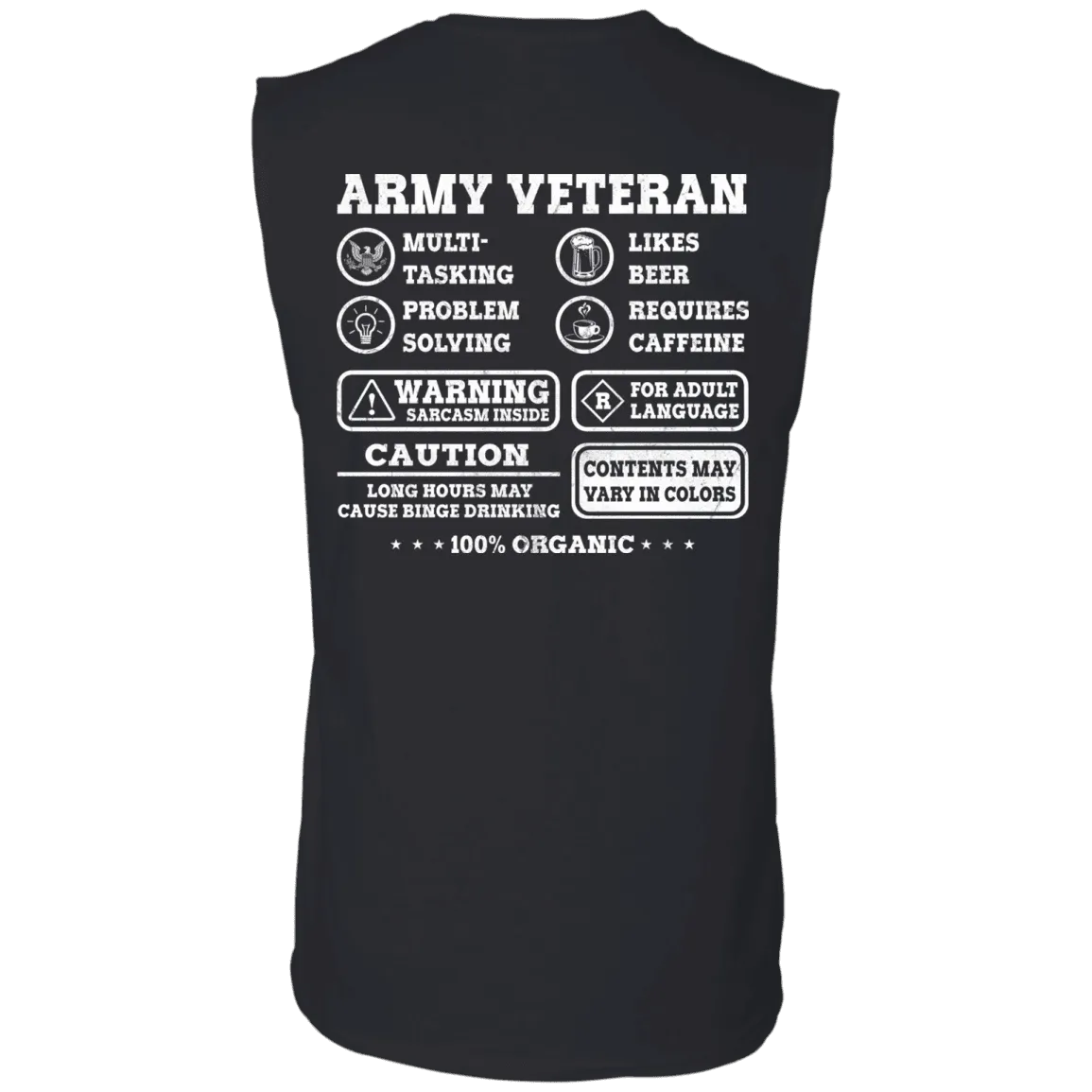 Army Veteran Multitasking Sarcasm Men Back T Shirts