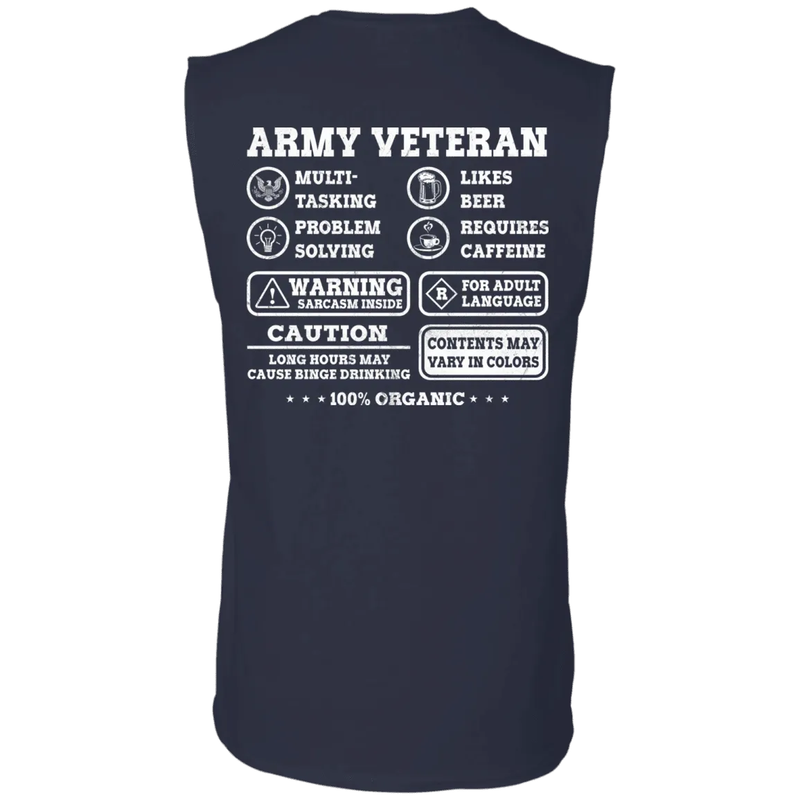 Army Veteran Multitasking Sarcasm Men Back T Shirts