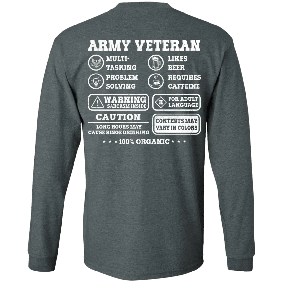 Army Veteran Multitasking Sarcasm Men Back T Shirts