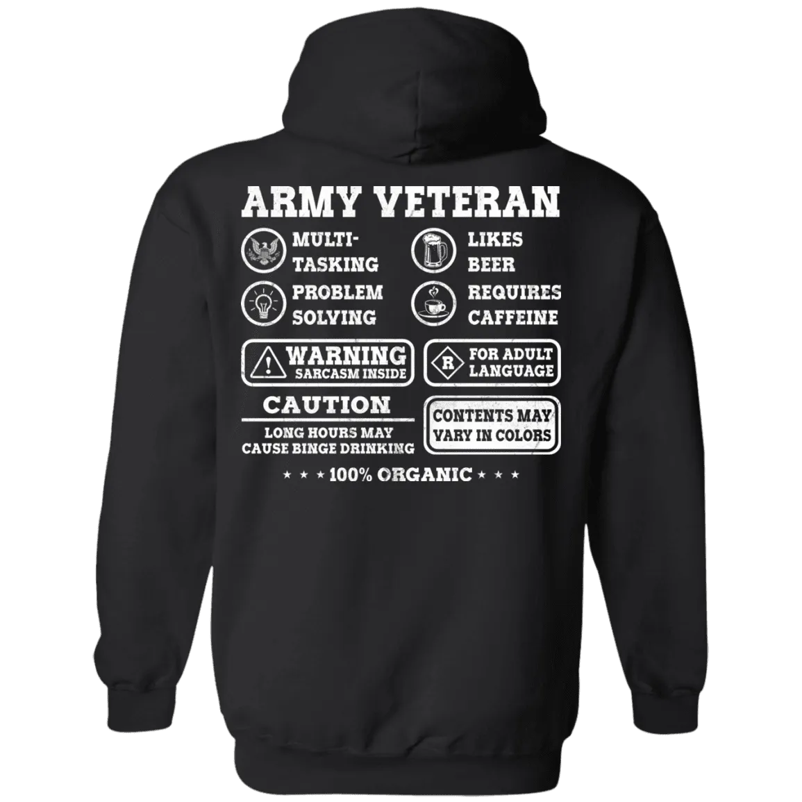 Army Veteran Multitasking Sarcasm Men Back T Shirts