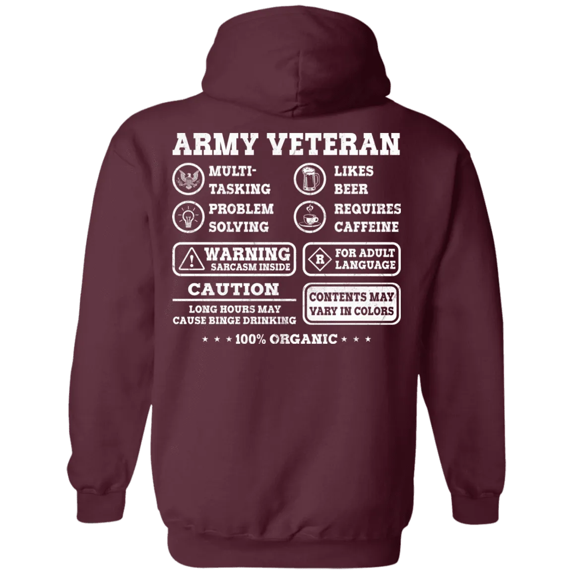 Army Veteran Multitasking Sarcasm Men Back T Shirts