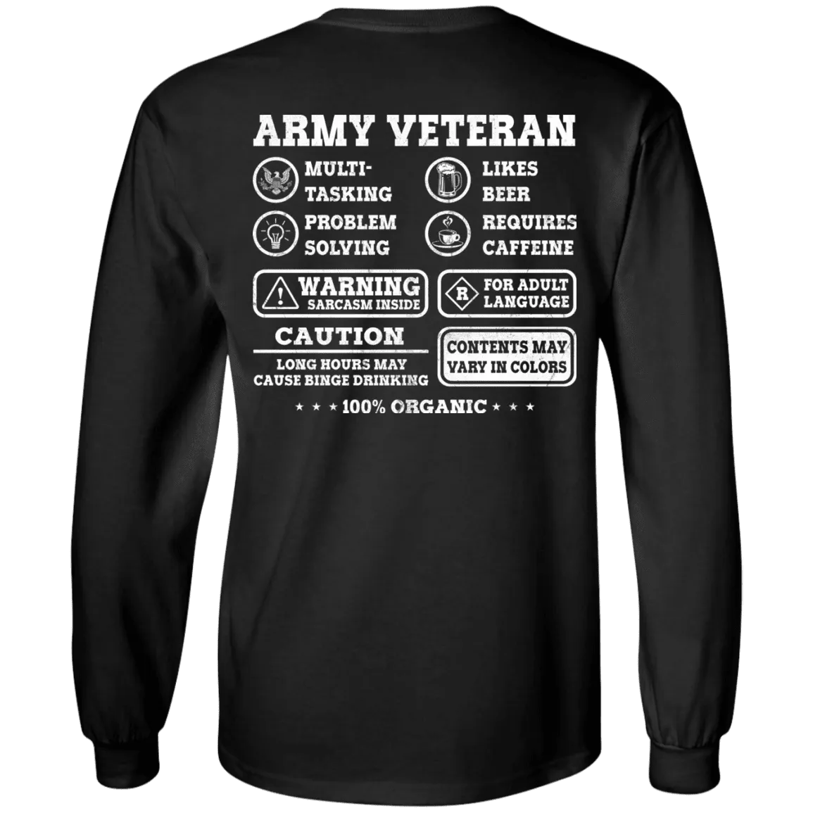 Army Veteran Multitasking Sarcasm Men Back T Shirts