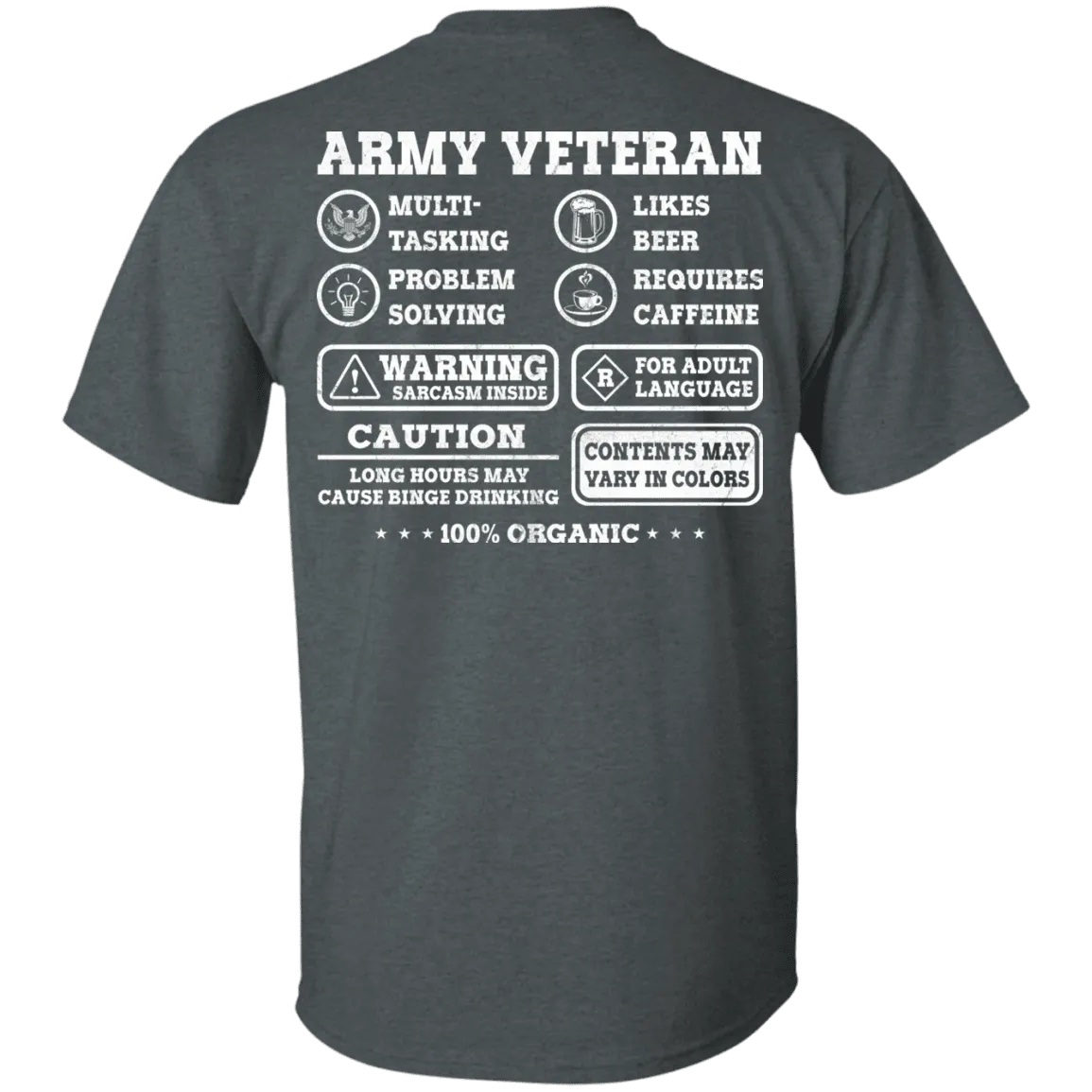 Army Veteran Multitasking Sarcasm Men Back T Shirts