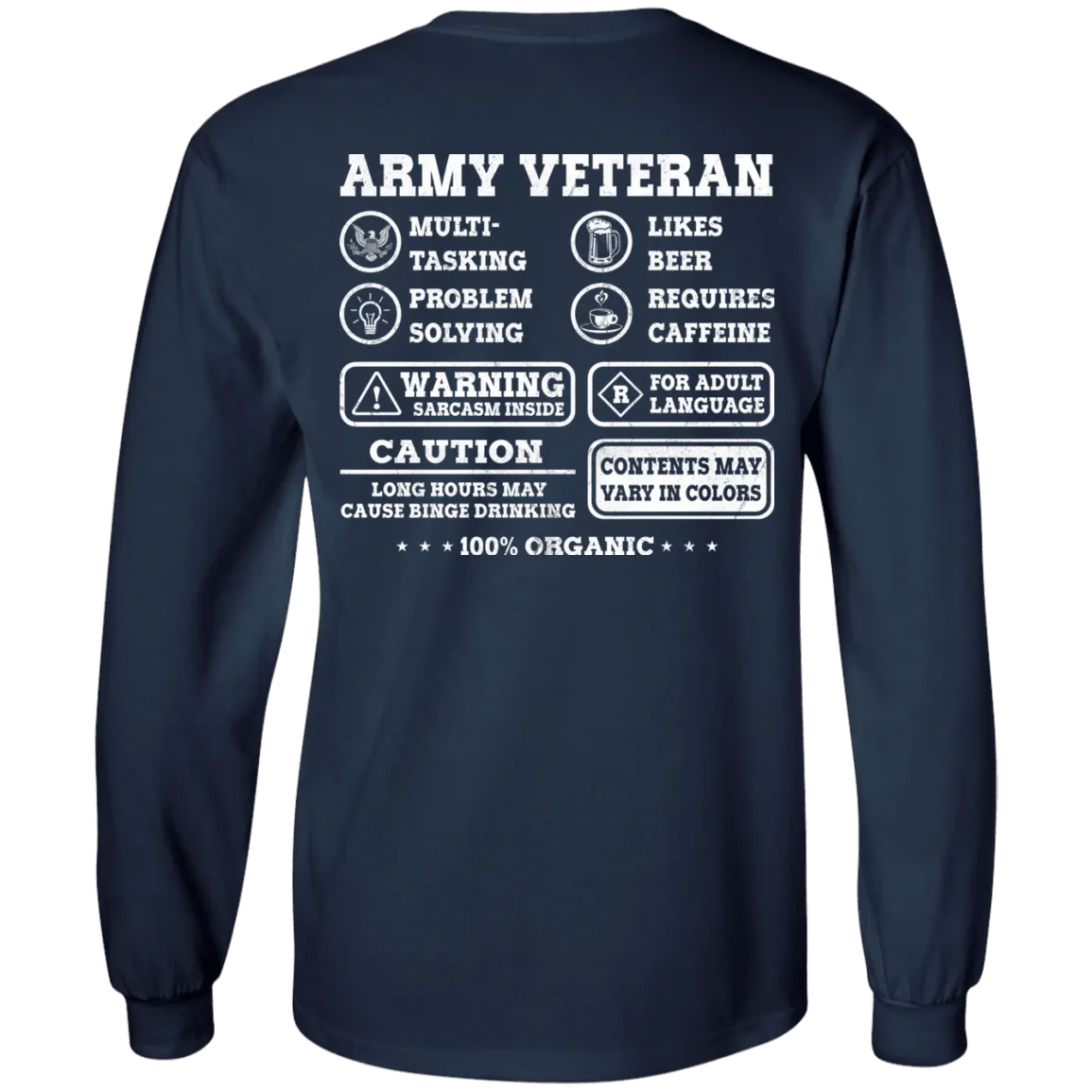 Army Veteran Multitasking Sarcasm Men Back T Shirts