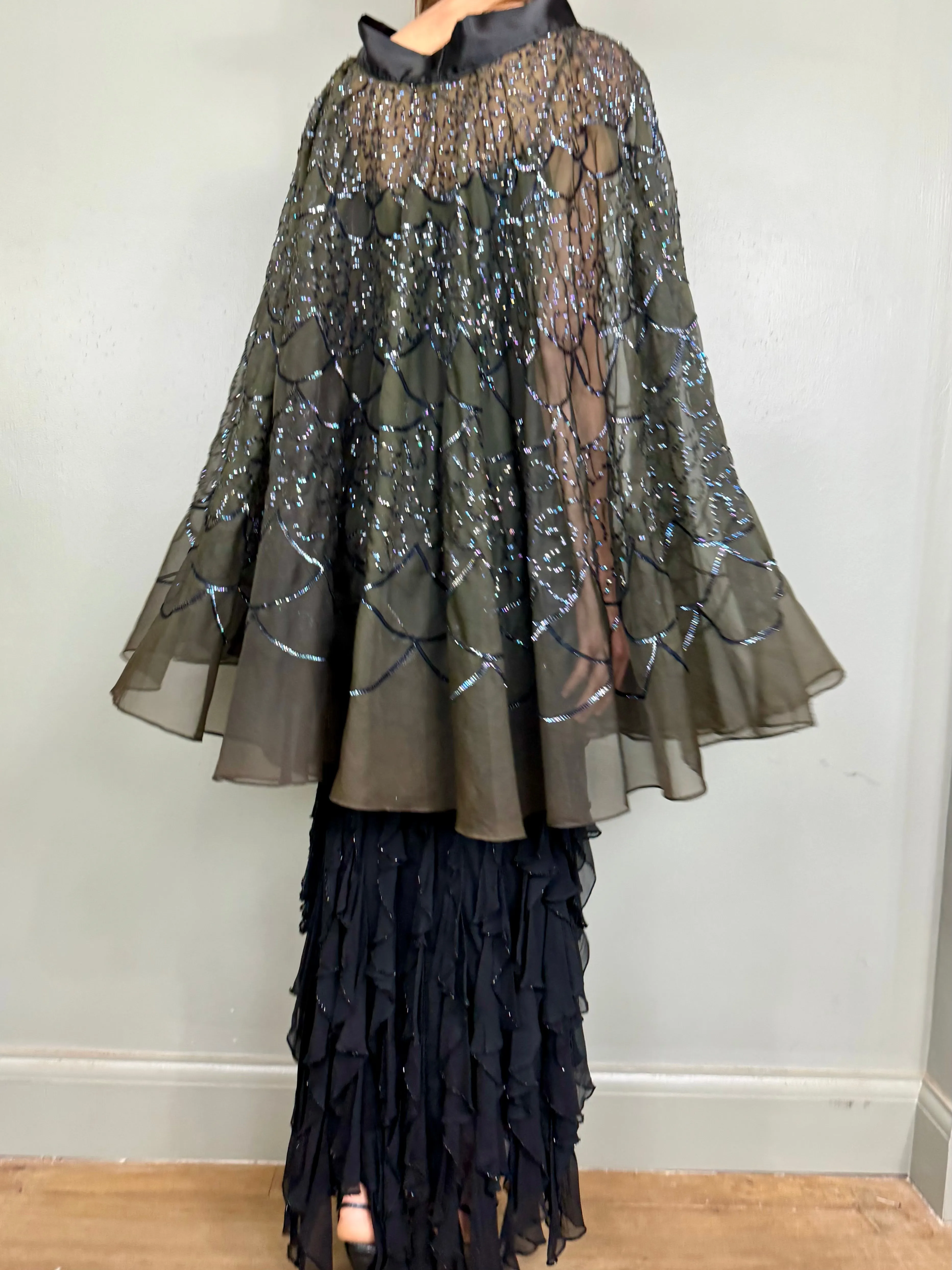Ashton, 20s organza and sequins cape