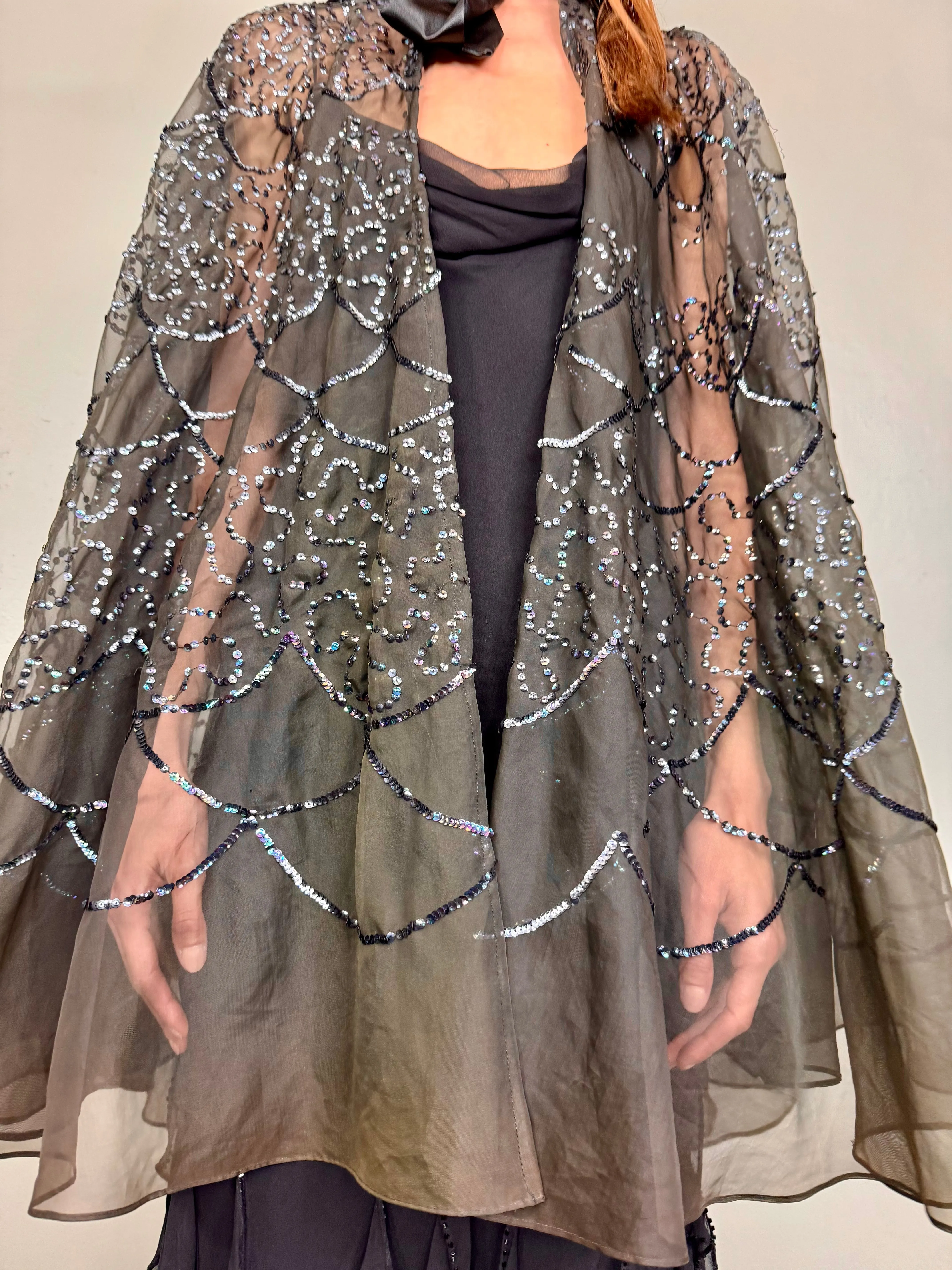 Ashton, 20s organza and sequins cape