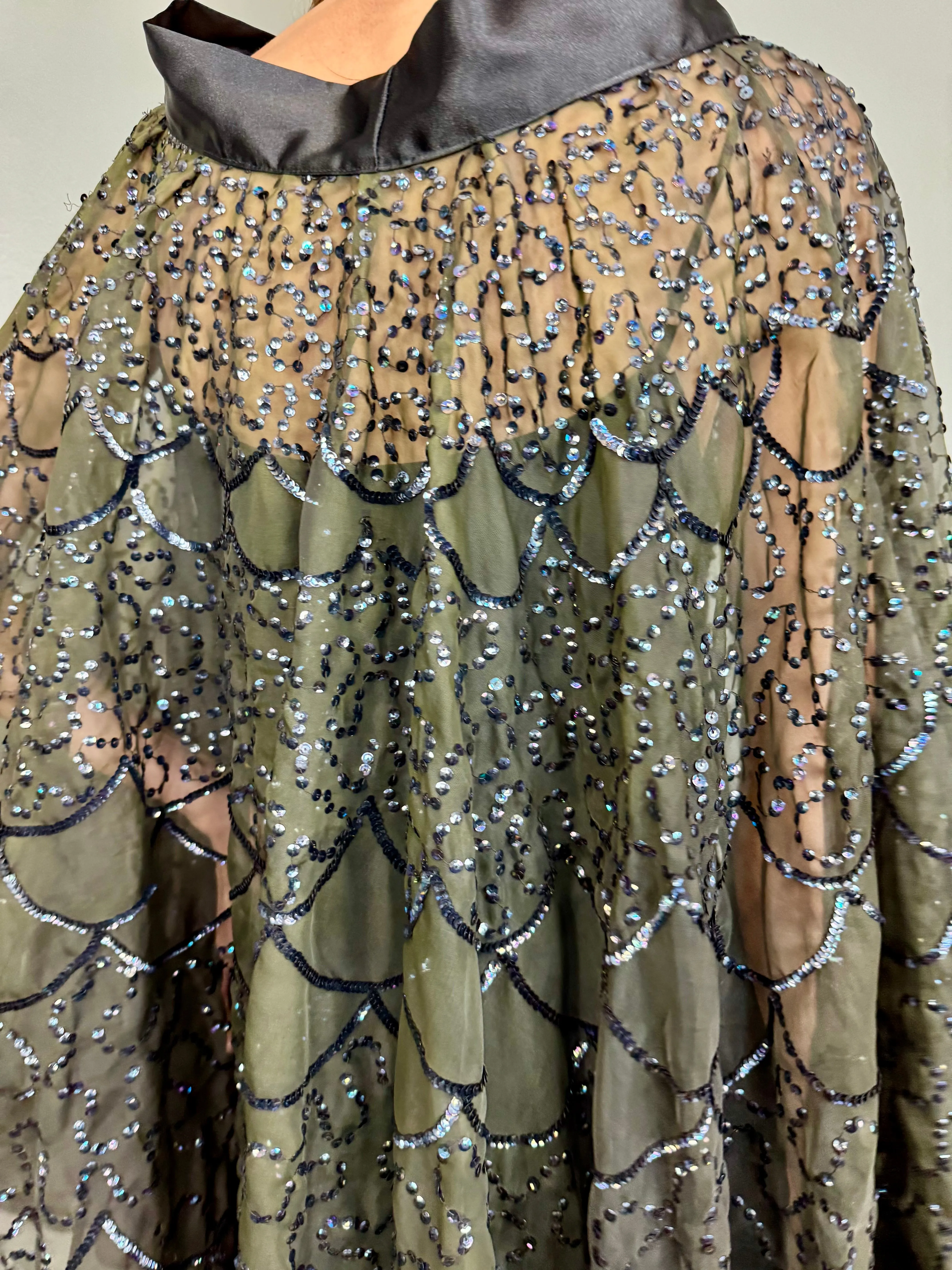 Ashton, 20s organza and sequins cape