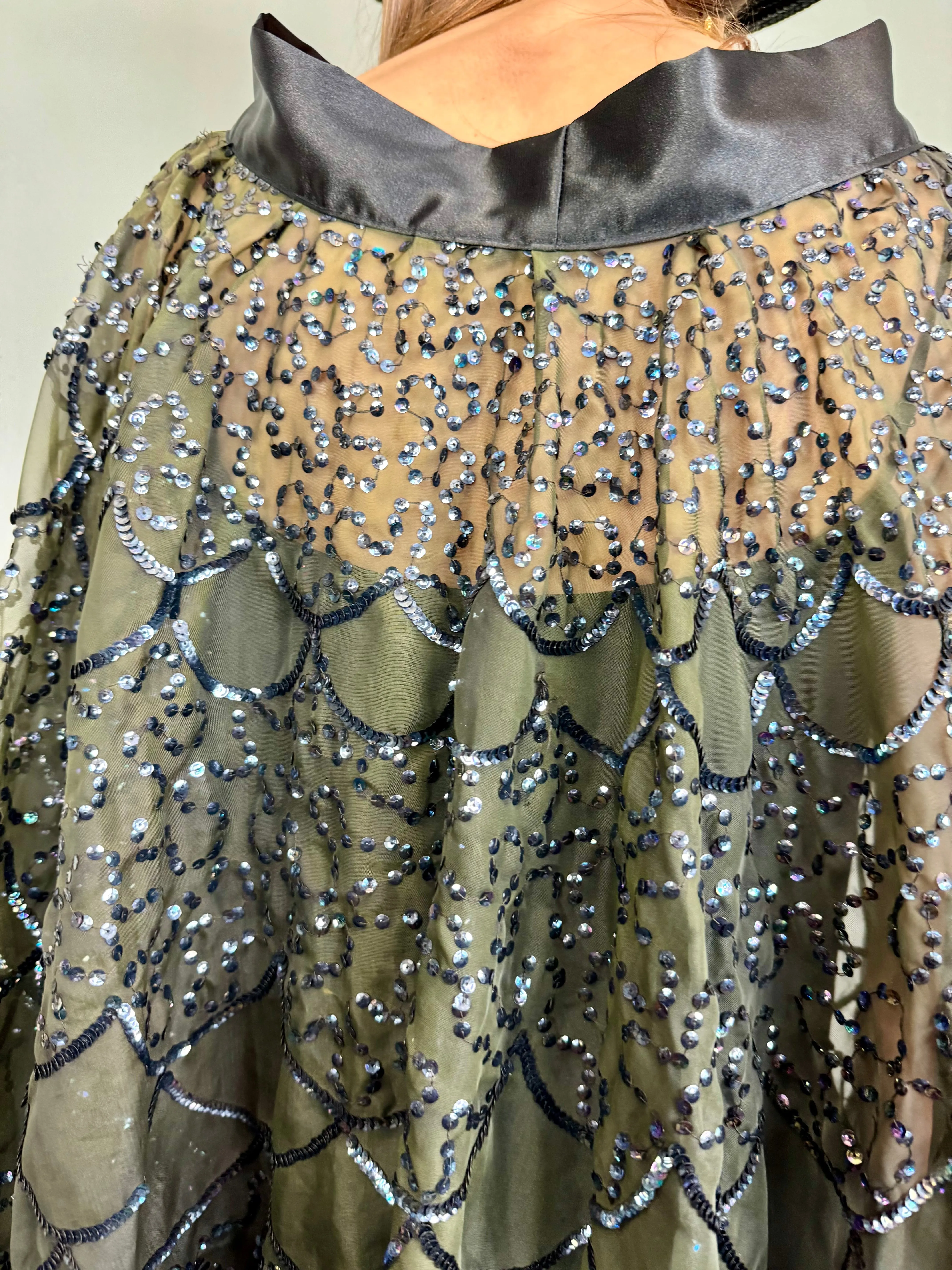 Ashton, 20s organza and sequins cape