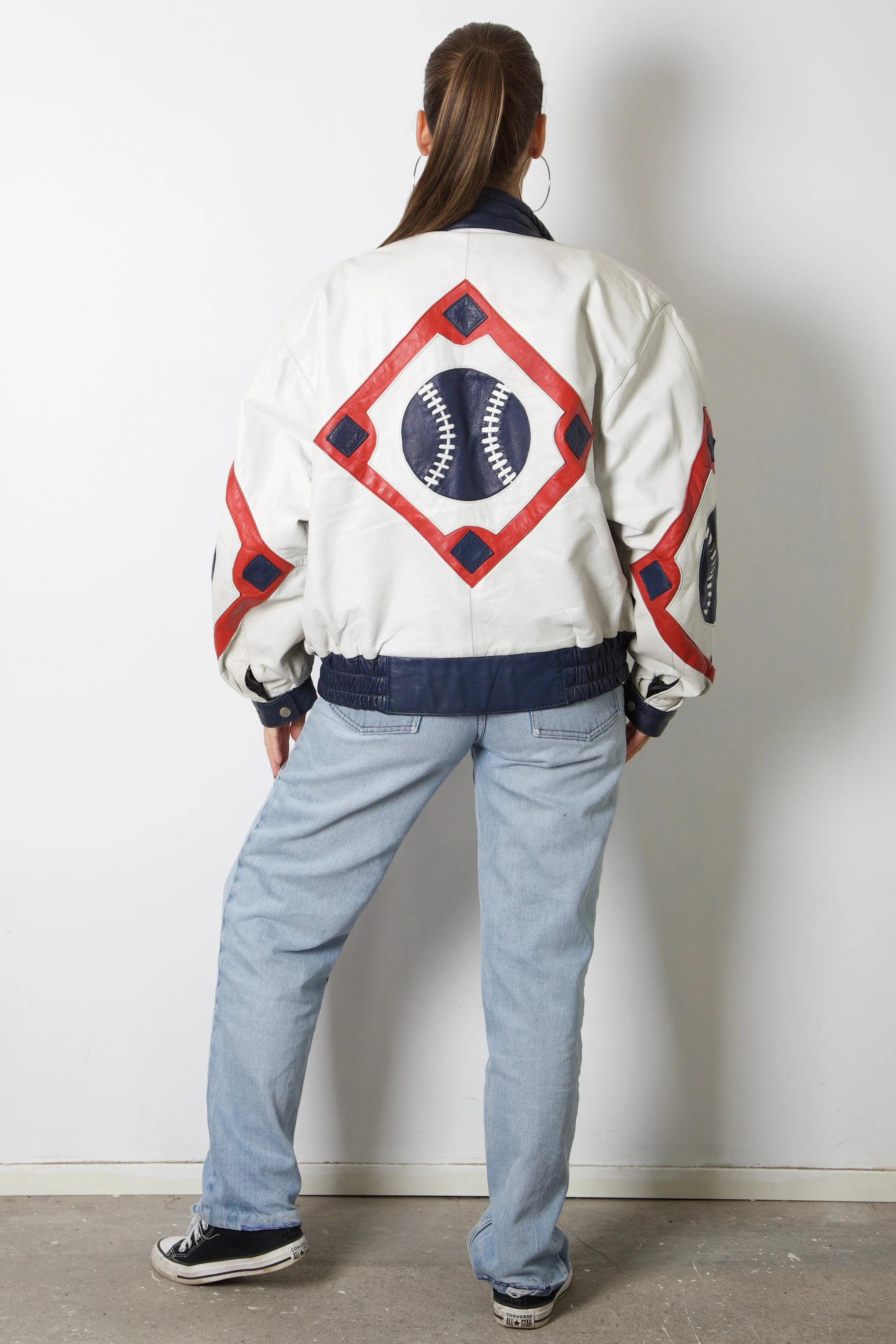 Baseball Leather Bomber Jacket