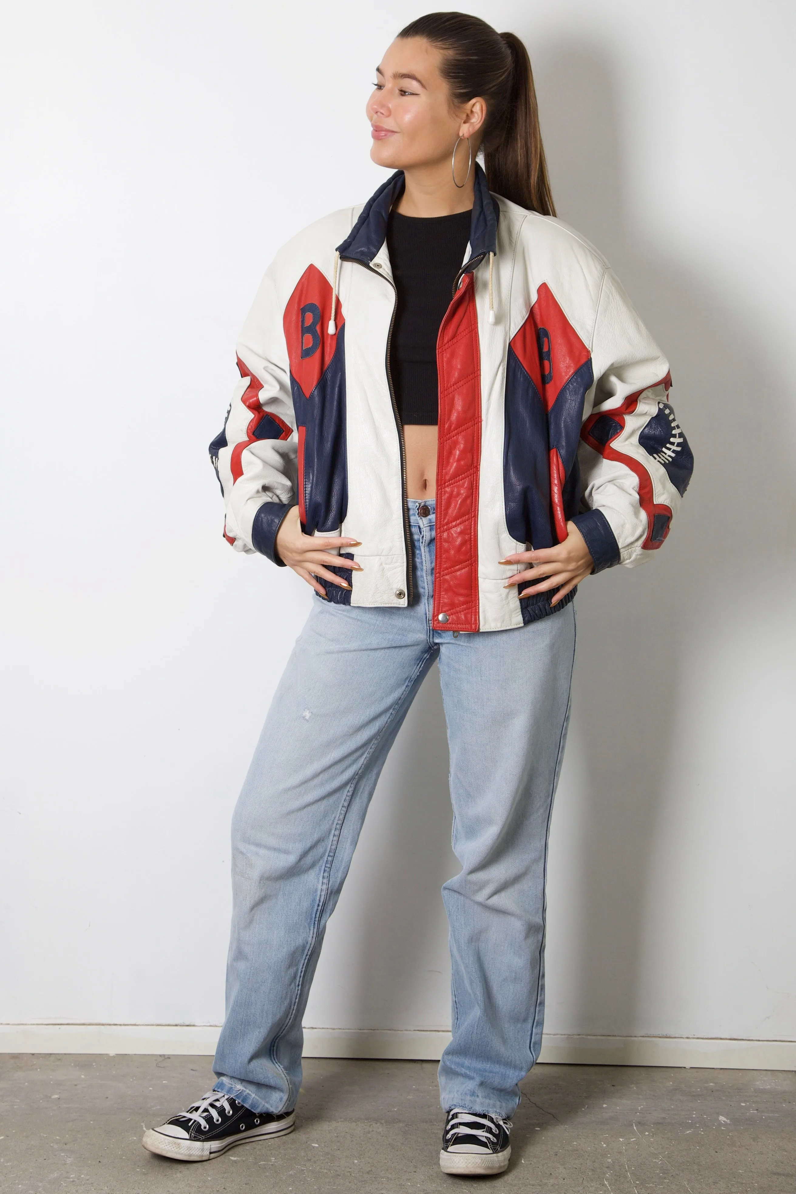 Baseball Leather Bomber Jacket