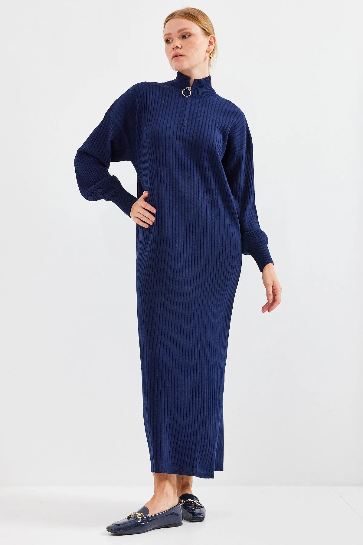 BGD Women Knit Dress - Dark Blue - Avondale
