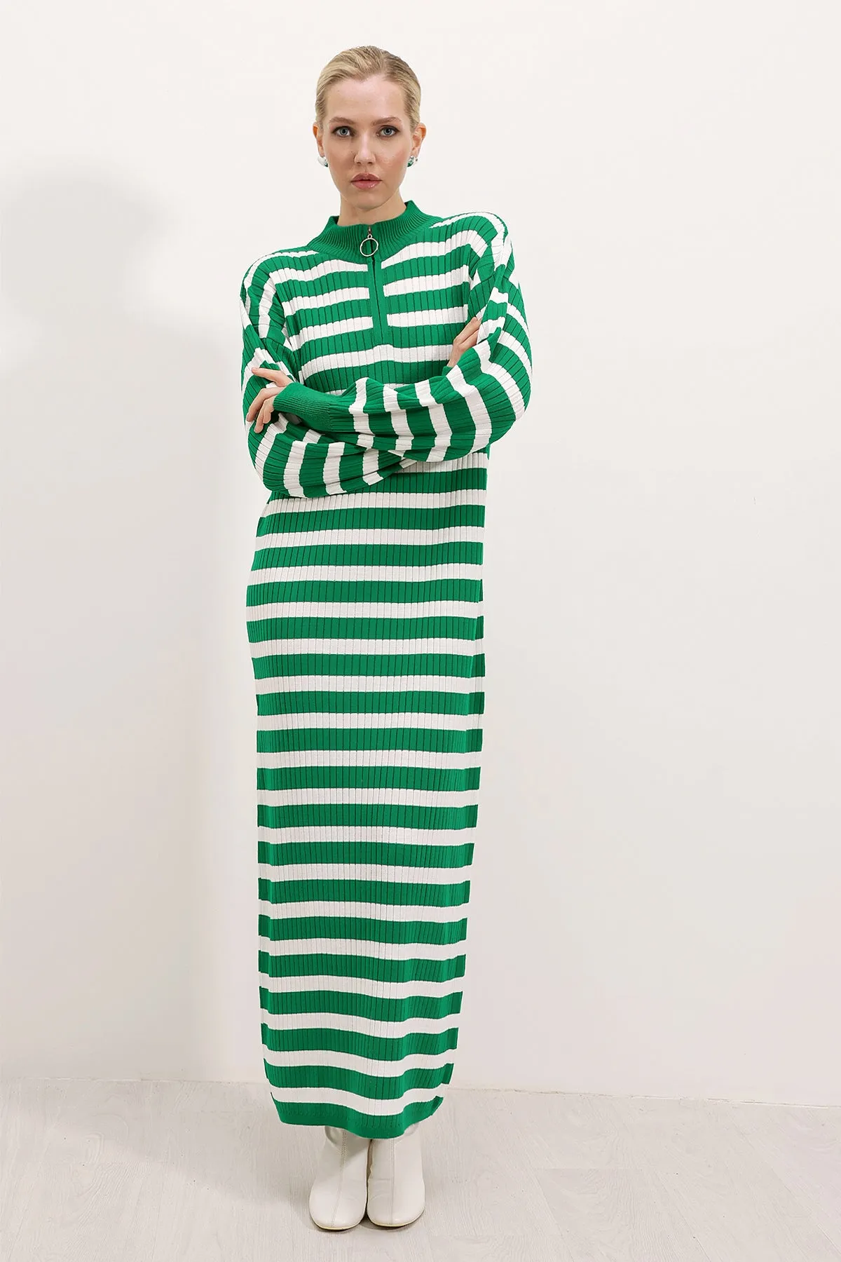 BGD Women Knit Dress - Dark Green - Avondale