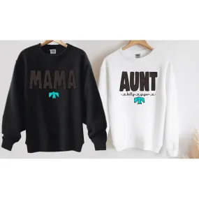 black Faux Embossed Leather Western Aunt, Mom or Custom Sweatshirt, tee or Hoodie