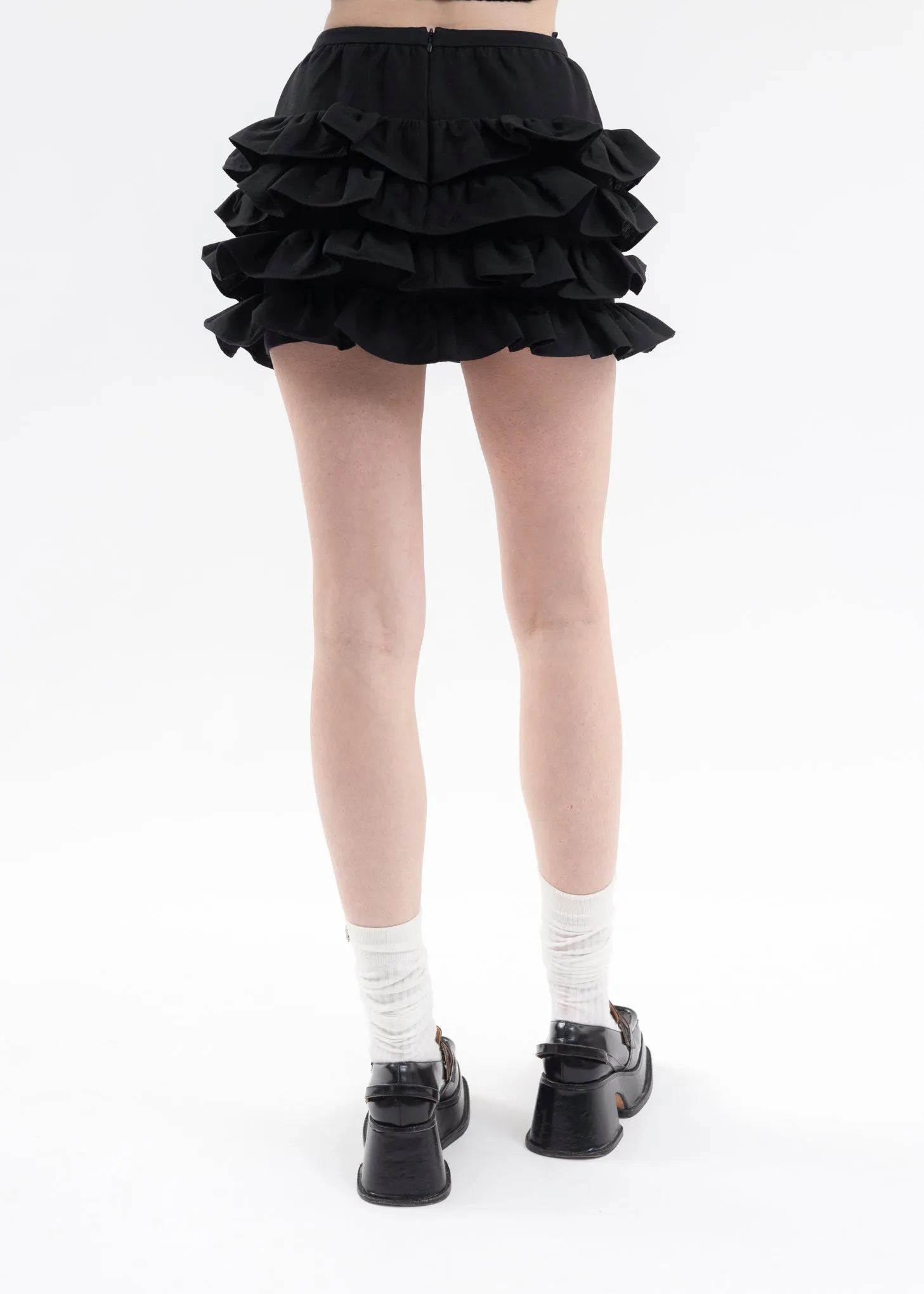 Black Multi-Layered Ruffle Skirt