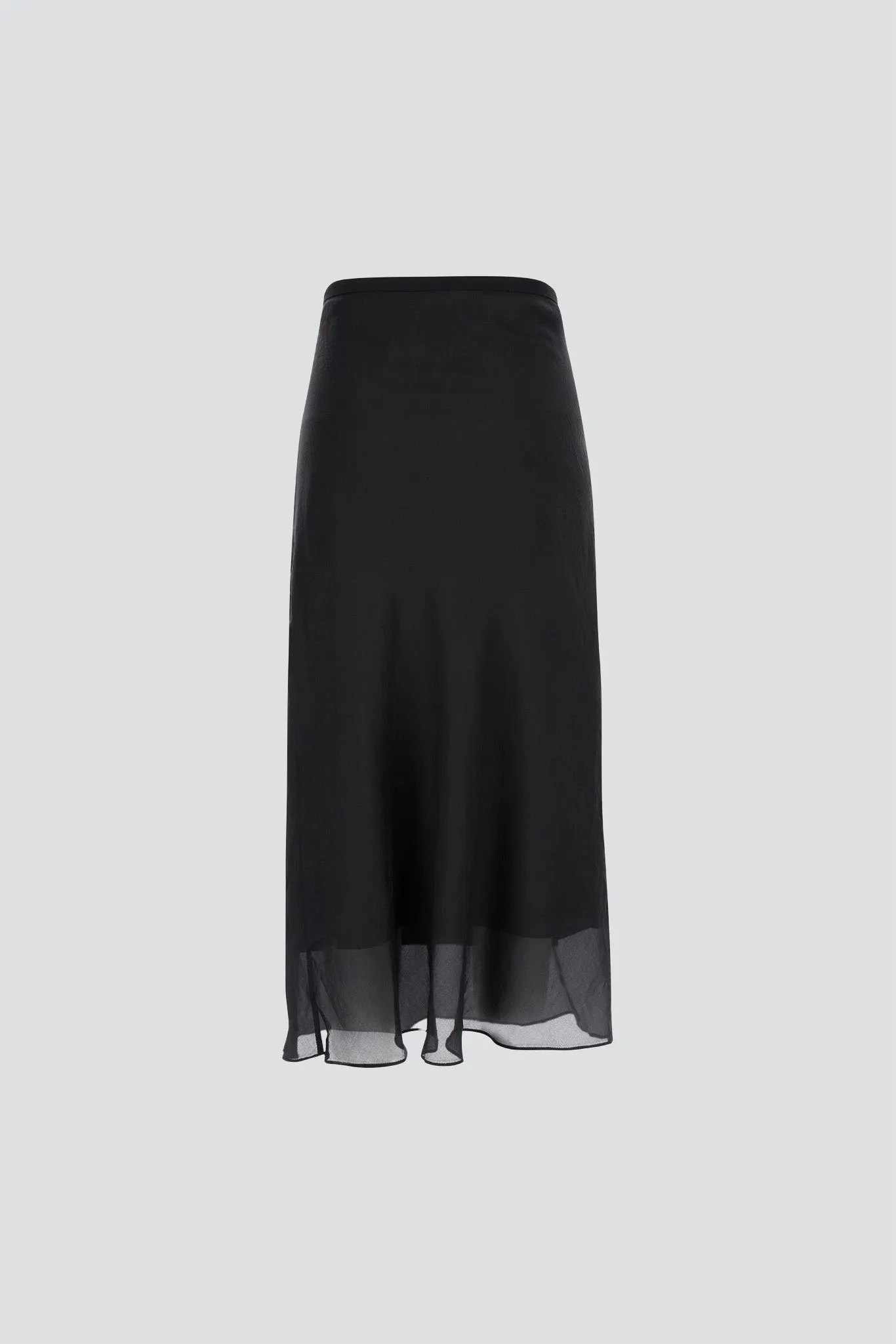 Black Satin Layered Skirt