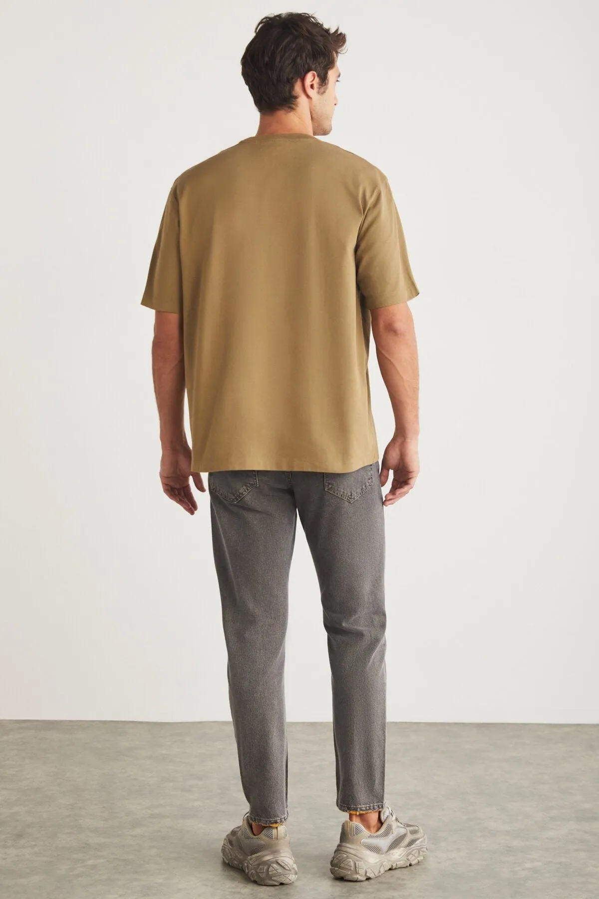 Blas Men's Basic Oversiz 100 %Cotton Organic Cotton Knitting Bicycle Camel T-shirt