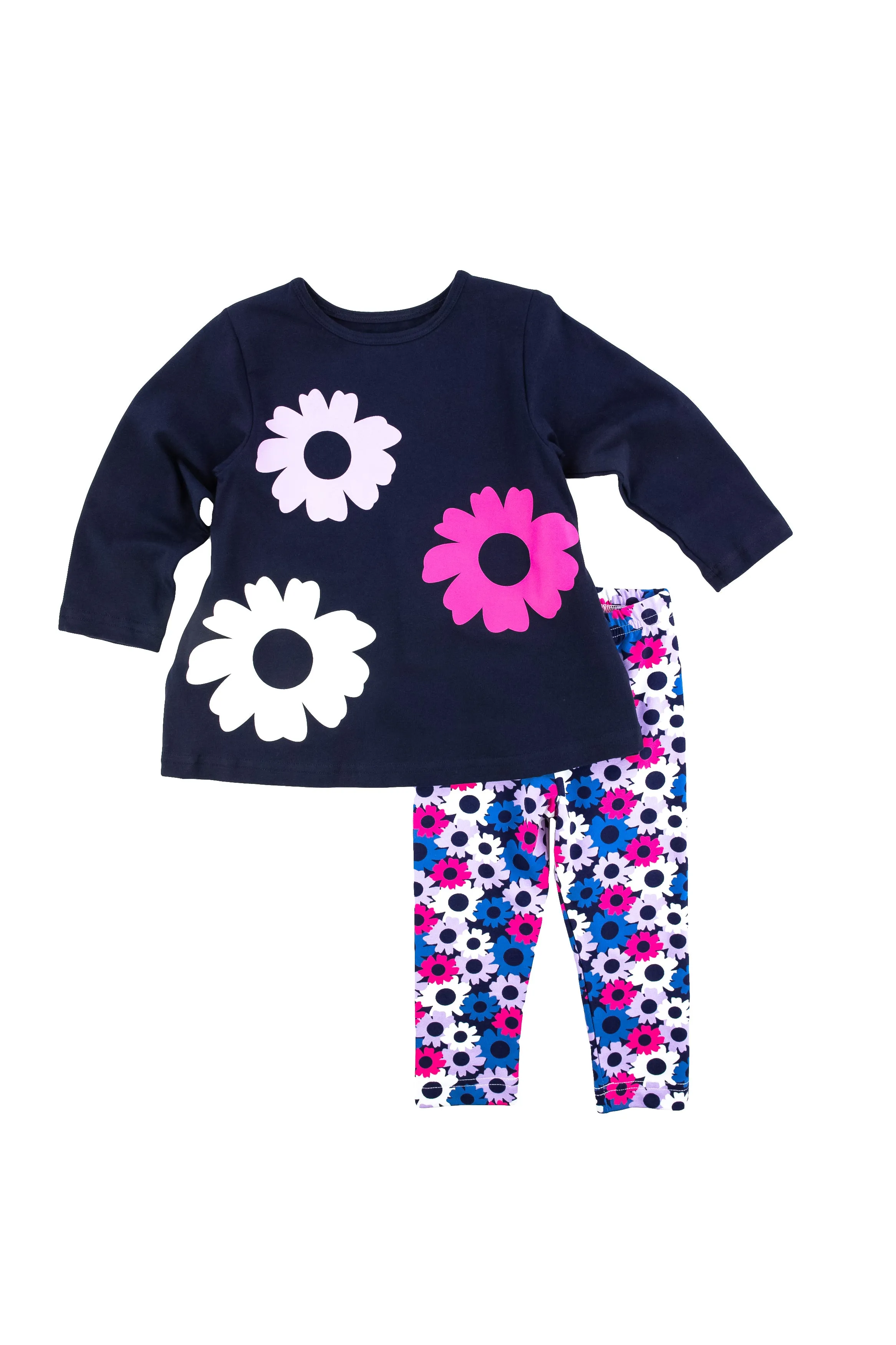 Blossom  Sprout Autumn Wildflowers Navy Knit Tunic
