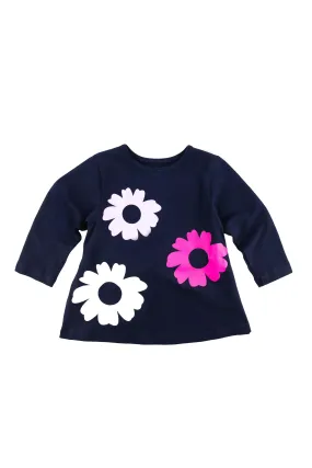 Blossom  Sprout Autumn Wildflowers Navy Knit Tunic