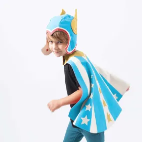 Blue Cape and Hat Hero Set by Lovelane Designs