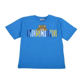 Blue Teddy & Multicolour Logo T-Shirt