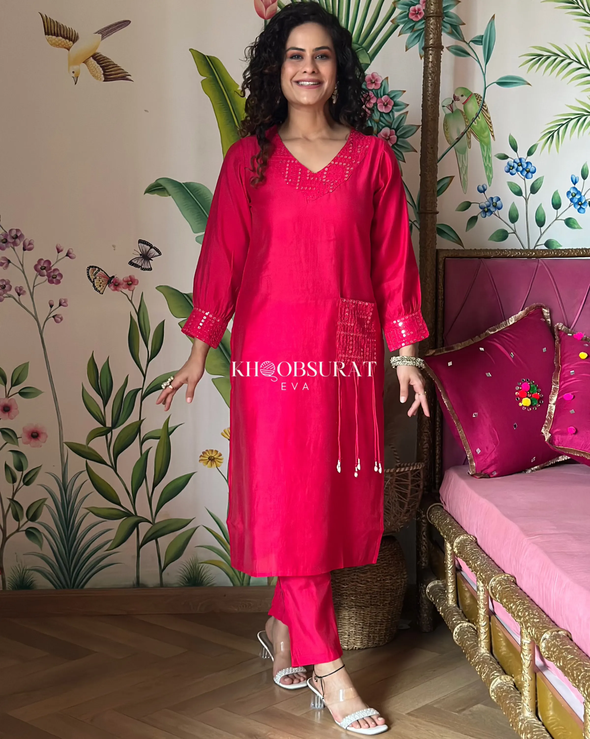 Bollywood Style Pink Kurta Set