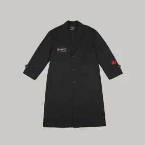 both X SECOND LAYER-SINGLE BREASTED TECHNICIAN COAT-BLACK