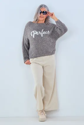 Bouclé Pulli PERFECT-Flock, taupe