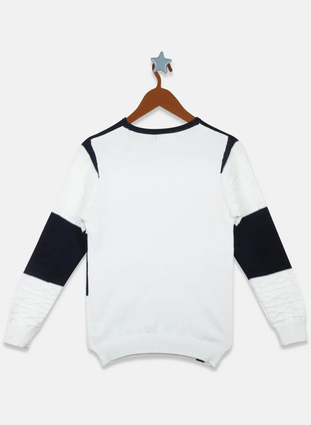 Boys Navy Blue Printed Pullover