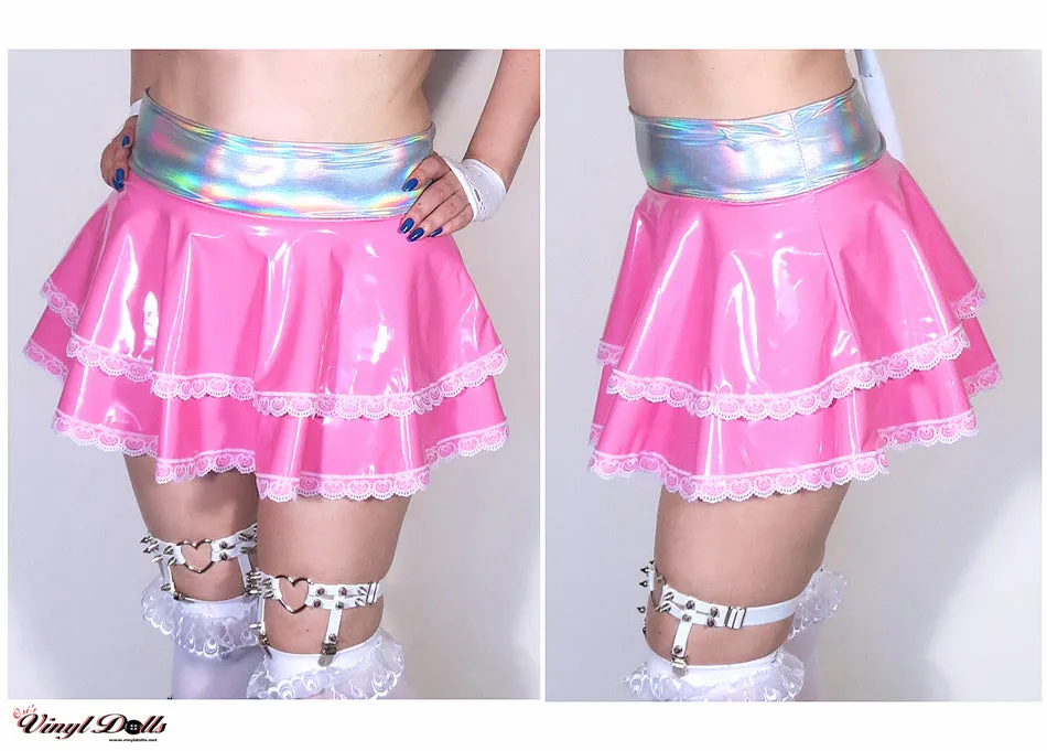 Bubble Gum Pink Vinyl Skirt