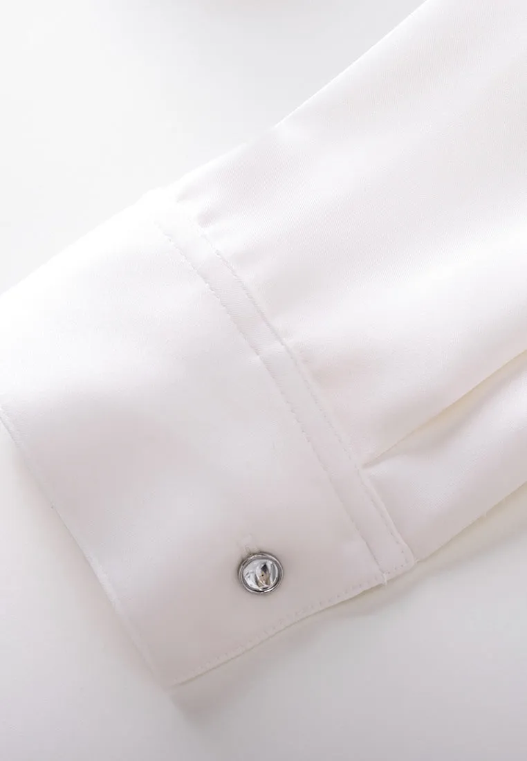 Cape-detail Concealed-front Fastening Shirt