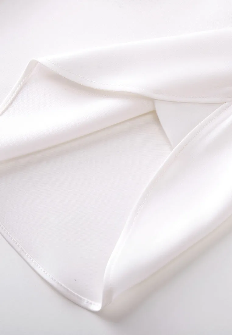 Cape-detail Concealed-front Fastening Shirt