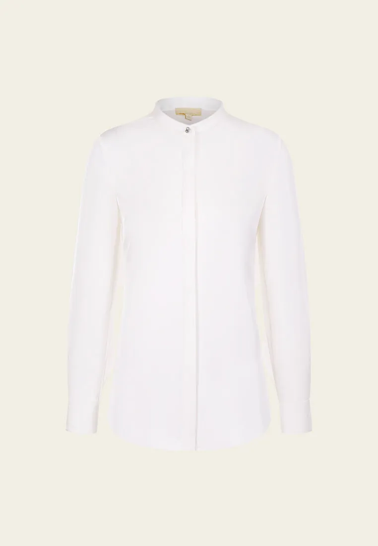 Cape-detail Concealed-front Fastening Shirt