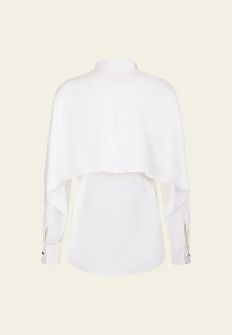 Cape-detail Concealed-front Fastening Shirt