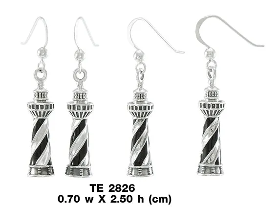 Cape Hatteras Lighthouse Sterling Silver Earrings TE2826