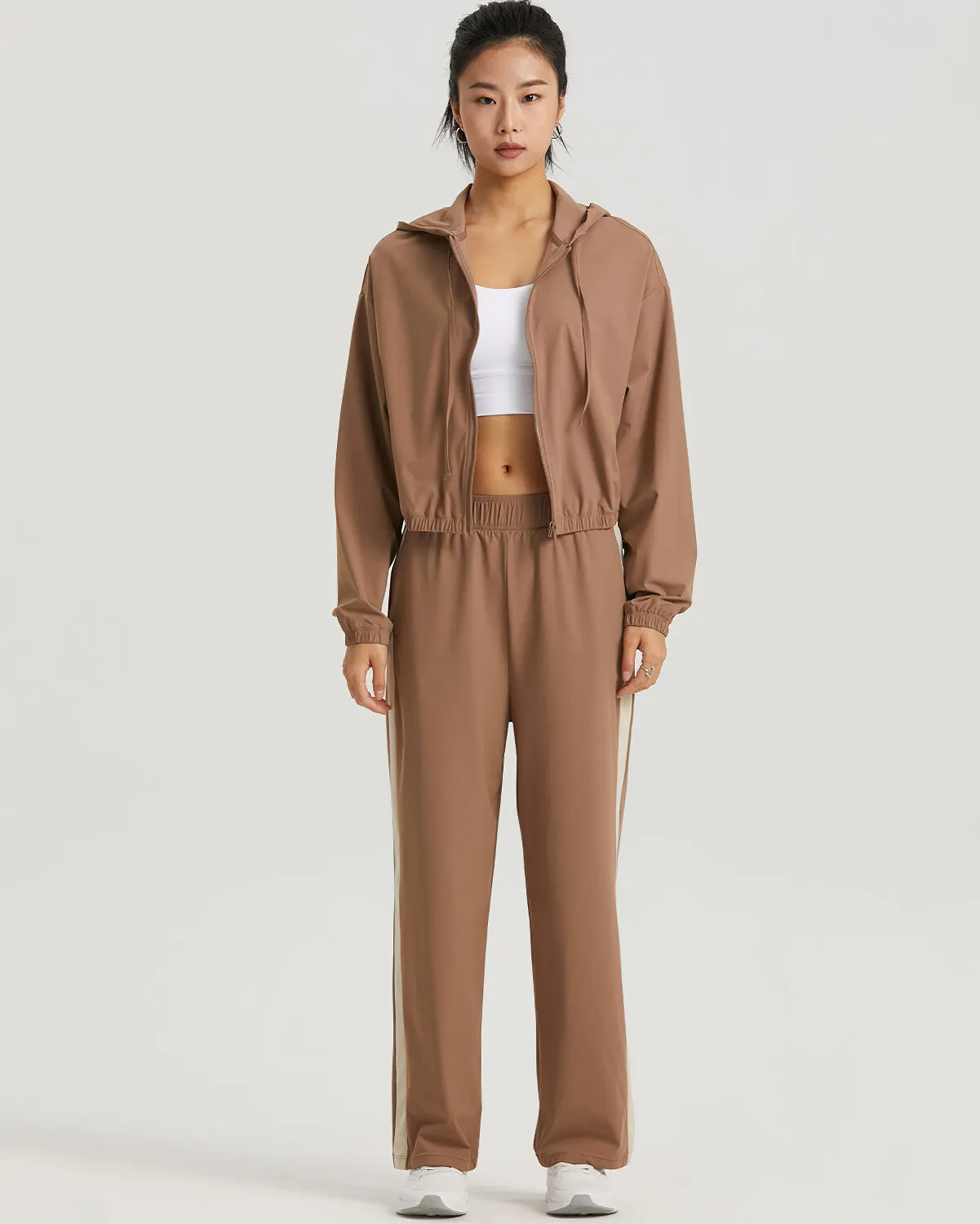 Carly Relaxed Fit Joggers - Brown