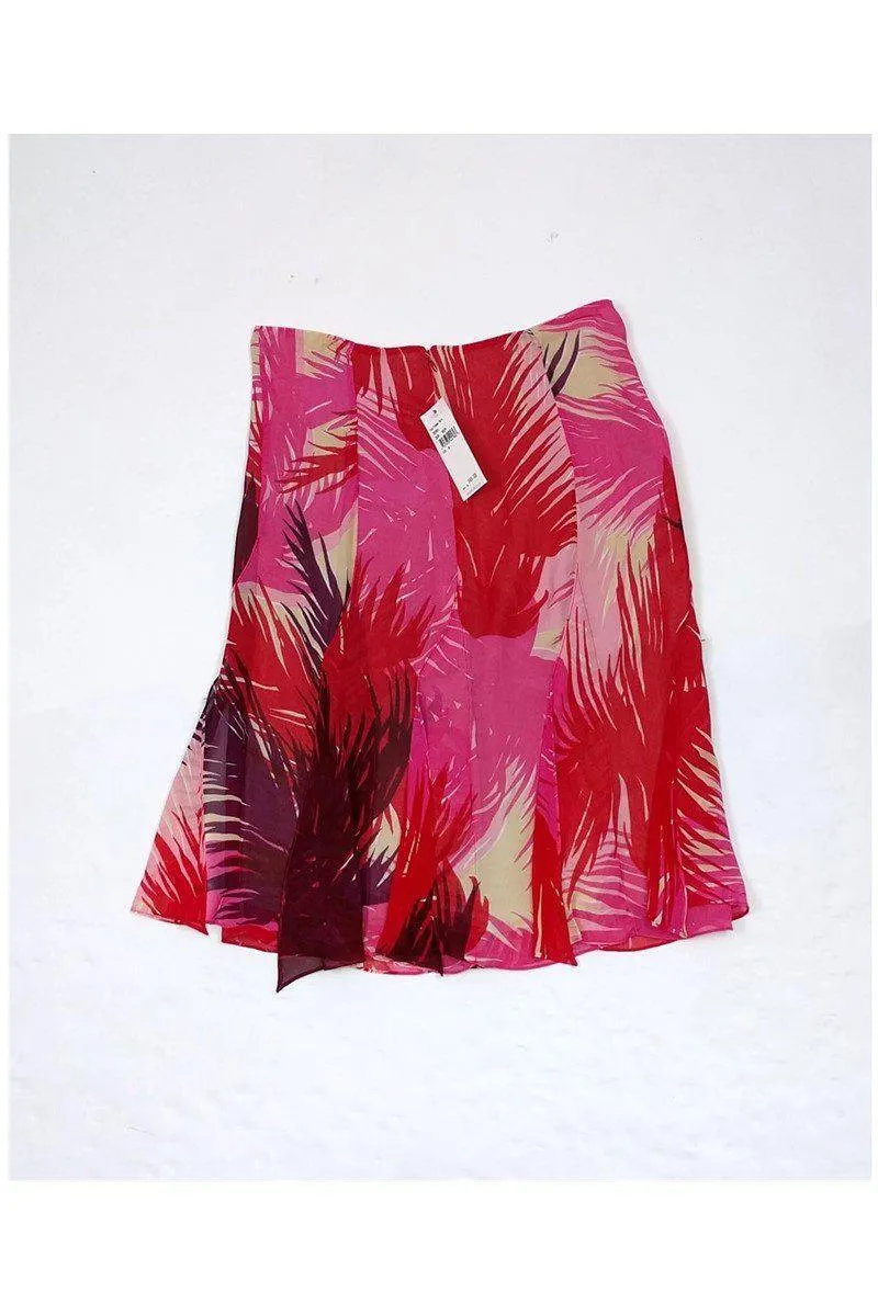 Chaiken - Red & Pink Printed Skirt Sz 8