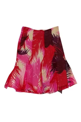 Chaiken - Red & Pink Printed Skirt Sz 8