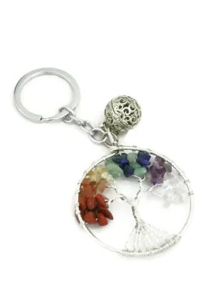 Chakra Tree Essential Oil Diffuser Keychain- Multi-colored